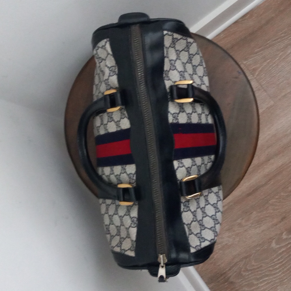 Authentic Vintage Gucci GG Monogram Supreme Sherry Web Ophidia Boston Doctor Bag - Picture 9 of 14